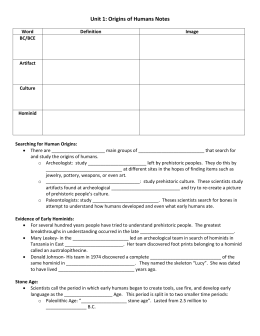 Early humans Worksheet - Mr. Knutson`s History