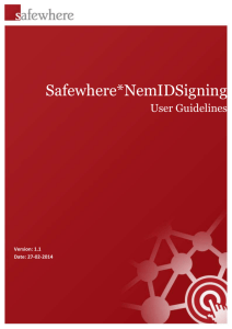 Safewhere*NemIDSigning User Guidelines