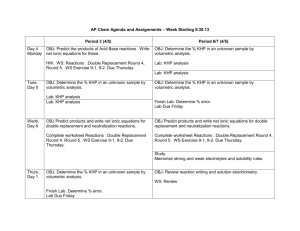 AP Chem Agenda and Assignments – Week Starting 9.30.13 Period