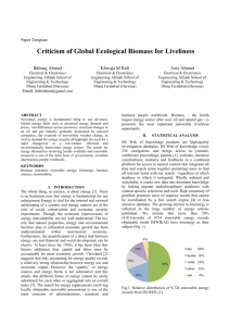 Criticism of Global Ecological Biomass for Liveliness