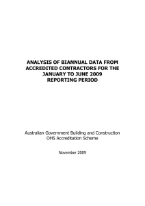 Biannual Report Data Analysis - January to June 2009