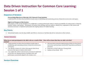 Facilitator`s Guide: Data Driven Instruction for Common Core Learning