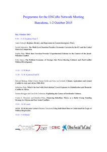 Programme for the ENCoRe Network Meeting