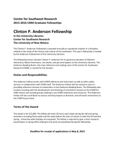 Anderson Fellowship - University Libraries