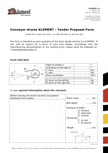 Conveyor drums KLEMENT - Tender Proposal