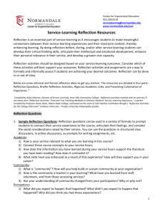 Service-Learning Reflection Resources