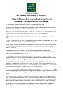1am Monday 20 August 2012 Highway Litter…Queensland worst