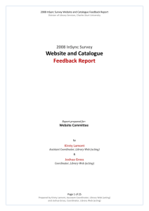 2008 InSync Survey - Website and Catalogue Feedback Report
