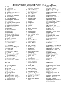 a list of 180 Controversial Categories