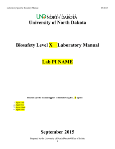 Laboratory Specific Safety Manual