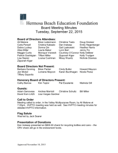 Board of Directors Attendees - Hermosa Beach Education Foundation