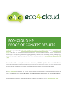 ECO4CLOUD-HP PROOF OF CONCEPT RESULTS
