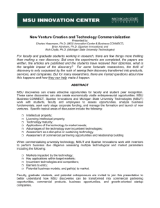 New Venture Creation and Technology Commercialization