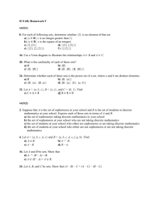 ICS 6B, Homework 5 wk5(1) 8. For each of following sets, determine