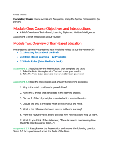 Revised Course Syllabus for Learning Styles and Multiple