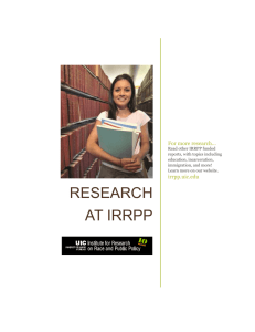 Scholar Spotlight - IRRPP - University of Illinois at Chicago