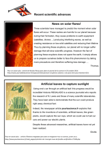 Recent scientific advances News on solar flares!