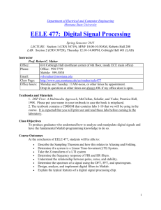 EELE 477 Digital Signal Processing