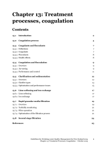 Chapter 13: Treatment processes, coagulation