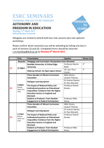 Full Schedule Oxford Event - The Freedom to Learn Project