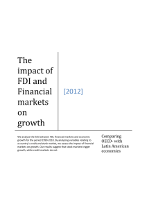 Results The impact of FDI and financial markets on growth