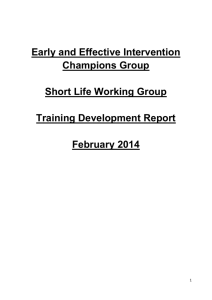 Early and Effective Intervention (EEI) Working Group * Training