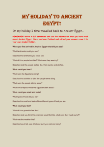My Holiday to Ancient Egypt