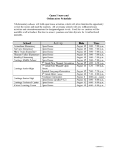 Open House and Orientation Schedule - Carthage R