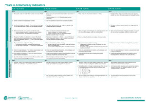 Years 3-6 Numeracy Indicators - Queensland Curriculum and