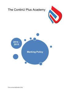 Marking Policy - Continu Plus Academy