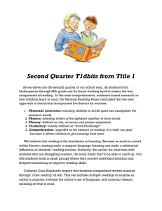 Second Quarter T1dbits from Title 1