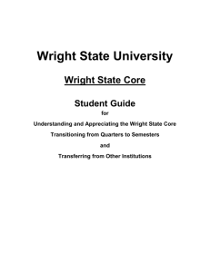 Student And Advisor Guide To The Wright State Core