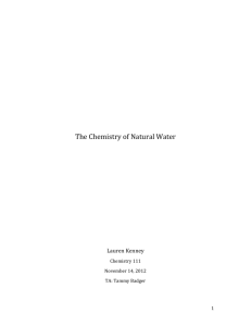 The Chemistry of Natural Water