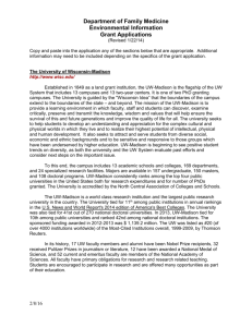 DFM/UW Environment Statement - University of Wisconsin–Madison