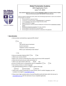 2015 GPA Application