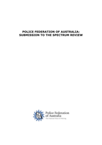 Police Federation of Australia: Submission to the Spectrum Review
