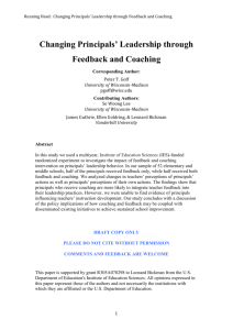 Changing Principals` Leadership through Feedback and Coaching