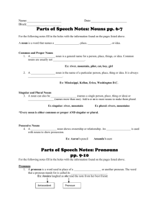 Nouns and pronouns notes