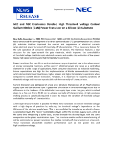 NEC and NEC Electronics Develop High Threshold