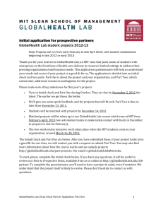 GlobalHealth Lab 2012-13 Application Part 1
