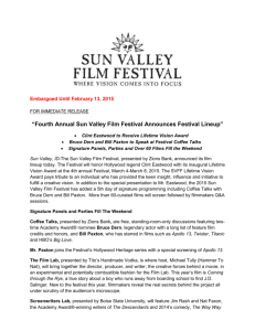 Fourth Annual Sun Valley Film Festival Announces Festival Lineup