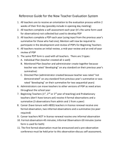 Reference Guide for the Teacher Online Evaluation Process