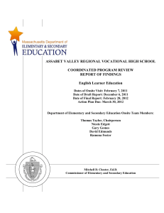 introduction to the final report - Massachusetts Department of