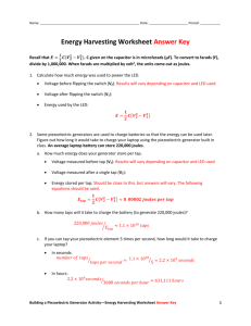 Energy Harvesting Worksheet Answer Key