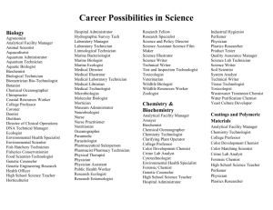 Career Possibilities in Science