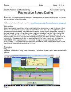 Radioactive Speed Dating Game Lab Sheet