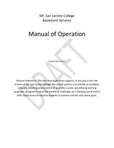 Manual of Operation - Mt. San Jacinto College