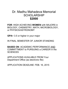 2015 Mahadeva Scholarship