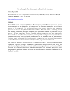 Fate and analysis of persistent organic pollutants in the atmosphere