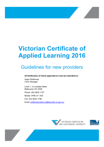 VCAL 2016 Guidelines - Victorian Curriculum and Assessment